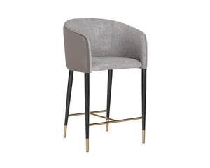 Sunpan ASHER Counter Stool - Stylish Flint Grey Fabric & Napa Taupe Faux Leather for Modern Spaces 104919