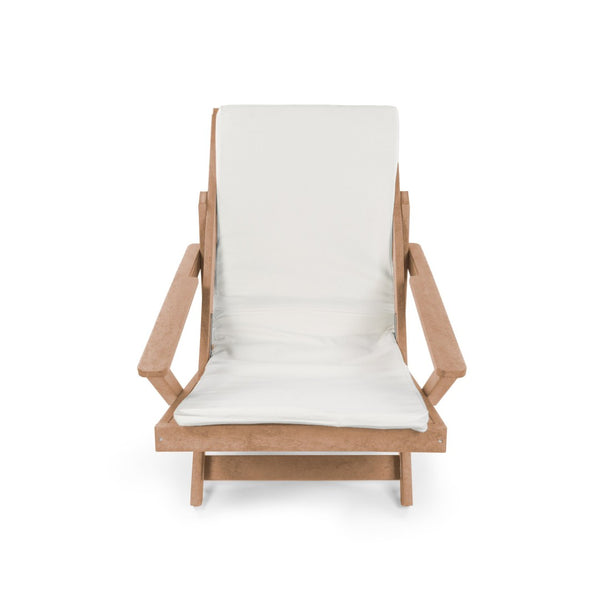 English Elm Pinecrest Outdoor Folding Lounge Chair Recycled Hdpe Reclining Patio Seat with Cushion Teak B2745P409694