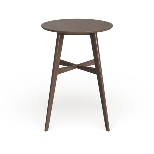 English Elm Christopher Knight Home® - Mid-Century Round Wooden Bar Table with Tapered Legs, Sturdy Rubberwood Build for Stylish Dining (98) Natural Walnut N780P244910W