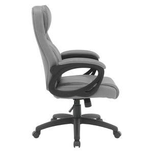 OSP Home Furnishings Faux Leather Executive Office Chair with Lumbar Support and Ergonomic Padded Seat FL13785-U21