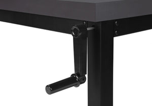 English Elm Computer Desk, Adjustable Height 29.5"-48", Sleek Grey Laminate & Black Metal For Modern Workspaces B2710P219895