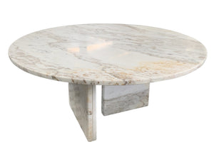 English Elm White Genuine Marble Coffee Table Set – Elegant Round Design For Stylish Living Room & Lounge Decor W1696P262765-GIGA