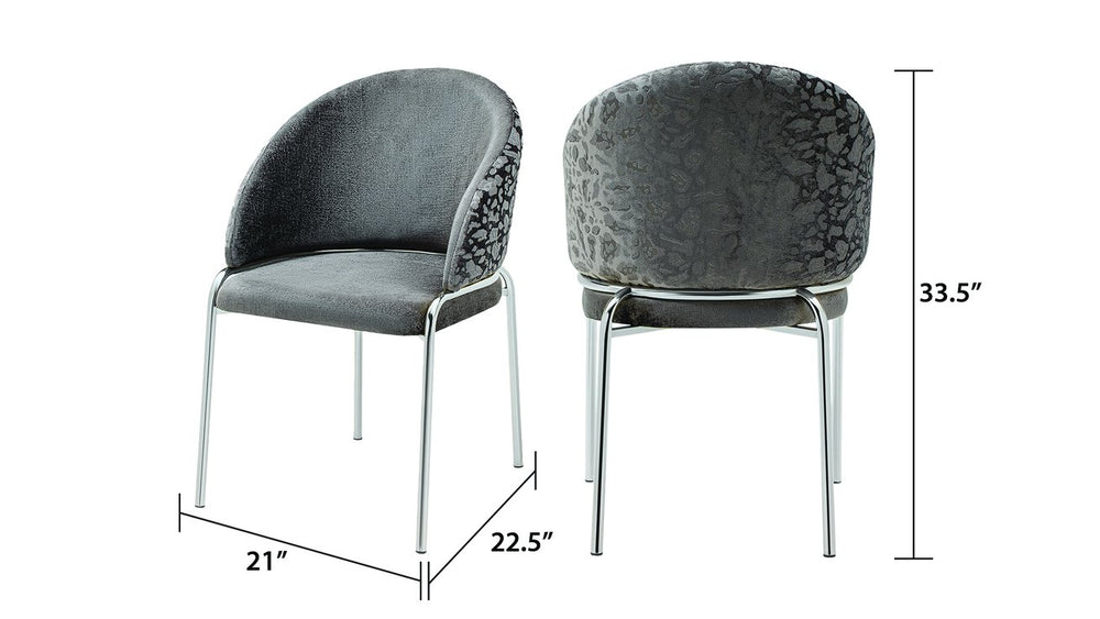 English Elm Onyx Velvet & Chenille Accent Chair Dark Gray | Luxury Comfort, Metal Frame, Modern Statement Piece B009P332655