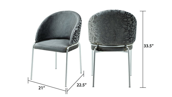 English Elm Onyx Velvet & Chenille Accent Chair Dark Gray | Luxury Comfort, Metal Frame, Modern Statement Piece B009P332655