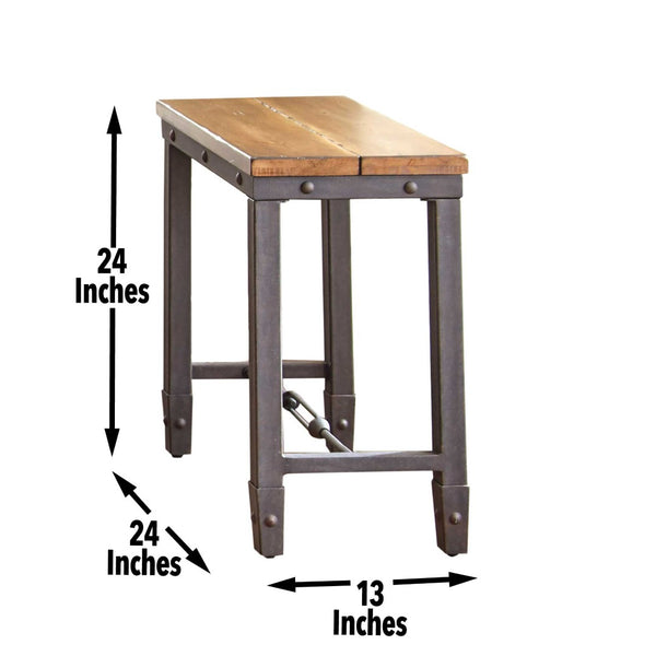 English Elm Steve Silver - Ashford Chairside End Table - Stylish Two-Tone Design, Durable Metal Frame For Small Spaces B081P157564-GIGA