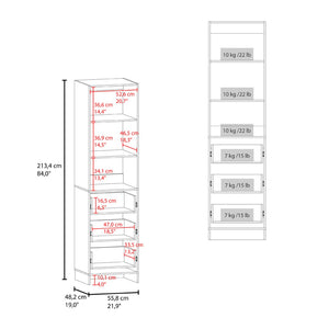 English Elm Maplewood Slim Vertical Closet Cabinet for Small Spaces with Upper Enclosed Storage B092S00302