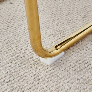 English Elm Table Set: Modern Minimalist Round Glass Dining Table With Elegant Dark Gray Pu Leather Chairs W1151S01716-GIGA