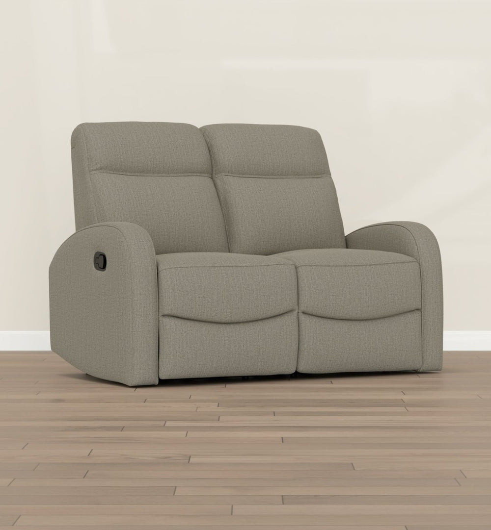 English Elm Beige Manual Reclining Loveseat with Dual Contoured Seats for Compact Living Spaces B361P484467