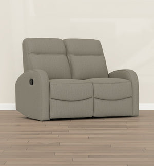 English Elm Beige Manual Reclining Loveseat with Dual Contoured Seats for Compact Living Spaces B361P484467