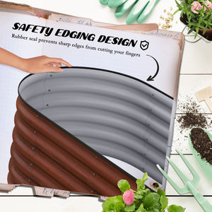 English Elm Outsunny 6.5' Galvanized Raised Garden Bed Kit - Durable Elevated Planter For Flowers, Herbs & Veggies W2225P174422-GIGA