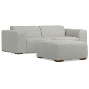 English Elm Rex 2-Seater Sofa & Ottoman Set - Eco-Friendly, Modern Comfort In Pale Gray Performance Fabric B136P199197-GIGA