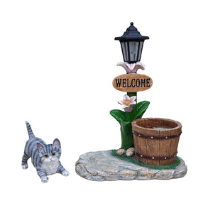 English Elm Labrador Solar Garden Statue with Led Glow and Built-in Succulent Planter Basin W5398P464241