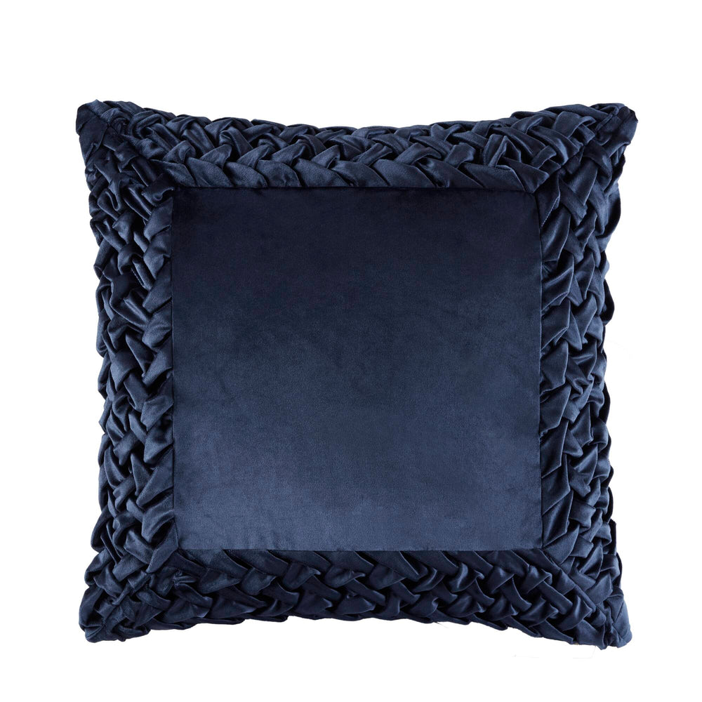 English Elm 1 Plush 26x26" Euro Sham Navy Velvet Decorative Throw Pillow Cover Luxurious Soft Texture B035P366515