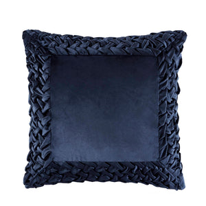 English Elm 1 Plush 26x26" Euro Sham Navy Velvet Decorative Throw Pillow Cover Luxurious Soft Texture B035P366515