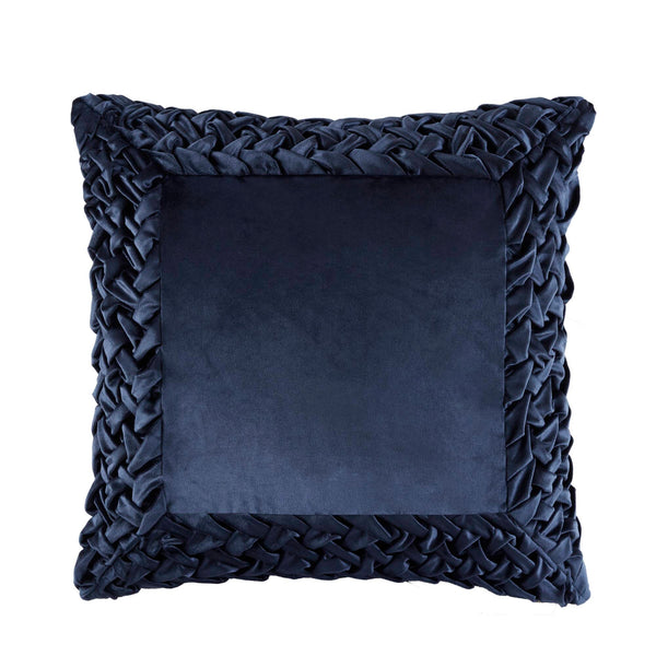 English Elm 1 Plush 26x26" Euro Sham Navy Velvet Decorative Throw Pillow Cover Luxurious Soft Texture B035P366515