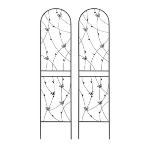 English Elm 4 Pack Powder-coated Metal Garden Trellis Panels Rustproof Climbing Plant Support Outdoor W1586P268062