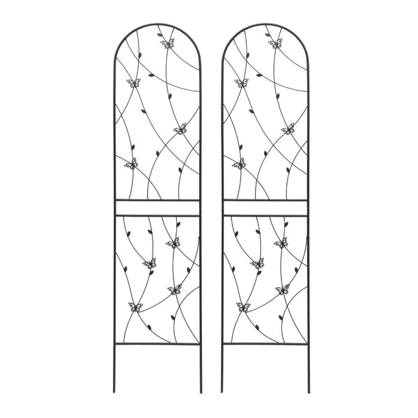 English Elm 4 Pack Powder-coated Metal Garden Trellis Panels Rustproof Climbing Plant Support Outdoor W1586P268062
