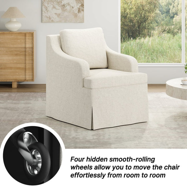 English Elm Dining Armchair with Beige Upholstery and Cushioned Seat for Kitchen or Living Room T3623P430776