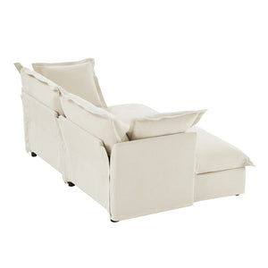 English Elm Slipcovered 2-Seater Sofa Set With Ottomans – Versatile Chenille Sleeper Sofa For Cozy Living Rooms W3041S00145-GIGA