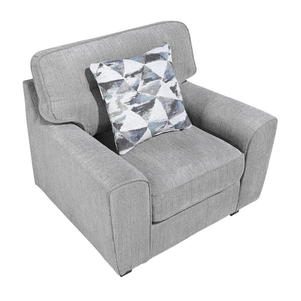 English Elm Contemporary Chenille 3 Piece Sofa Set with Pocket Coil Support and Reversible Cushions Gray B011S02476