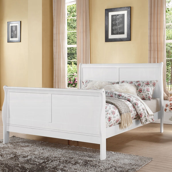 English Elm Louis Philippe Iii Elegant White Sleigh Queen Bed – Timeless Design, Durable Comfort & Easy Assembly B2726S00542