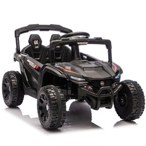 English Elm 24v Kids Utv Ride on with Dual 80w Motors Remote Control and Four Wheel Suspension Black W1578P342134