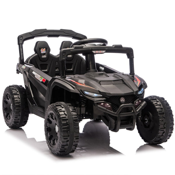 English Elm 24v Kids Utv Ride on with Dual 80w Motors Remote Control and Four Wheel Suspension Black W1578P342134