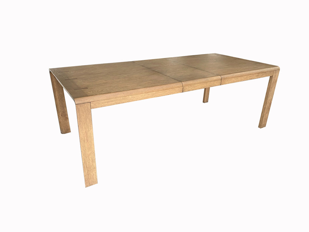English Elm Leg Leg Dining Table w/ Leaf Latte - Solid Wood & Elm Veneer, Expands to 90", Seats 6, Modern Rounded Sides B2699P238649