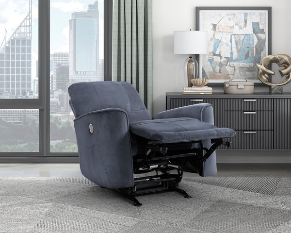 English Elm Modern Artem Power Rocker Recliner Velvet Upholstery with Gentle Rocking, Motorized Comfort and Style Dark Gray 35.5 L x 30 W x 26.5 H B011P204079