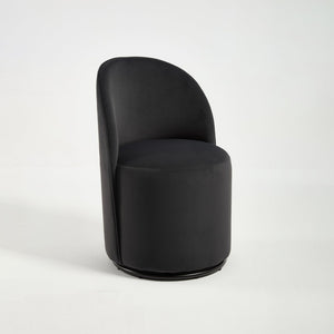 English Elm Set Velvet Swivel Barrel Accent Chair Mid Century Ergonomic Seat for Dining Vanity Dark Grey W3244P308286