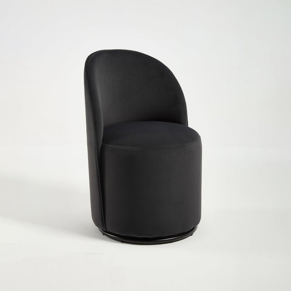 English Elm Set Velvet Swivel Barrel Accent Chair Mid Century Ergonomic Seat for Dining Vanity Dark Grey W3244P308286