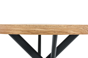 English Elm Round Foldable Mdf Dining Table with Radial Legs for Small Space Bistro Interiors Oak W3493P462093