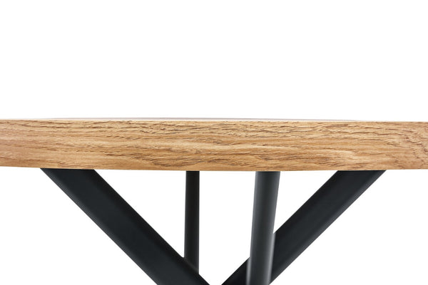 English Elm Round Foldable Mdf Dining Table with Radial Legs for Small Space Bistro Interiors Oak W3493P462093
