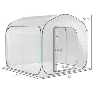 English Elm Outsunny 7' X 7' Portable Walk-In Greenhouse Tent With Zipper Door For Easy Plant Care & Growth W2225P174452-GIGA