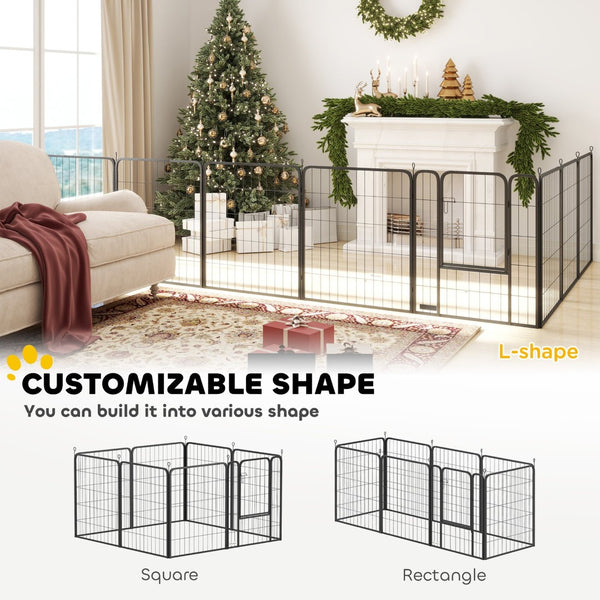 English Elm 39 Inch 8 Panel Steel Exercise Pen Heavy Gauge Wire Enclosure for Dogs Indoor Outdoor T3971P406305