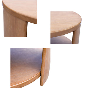 JLA Home INK+IVY - Round rubberwood coffee table with lower shelf, 36" modern minimalist design for living rooms II120-0566