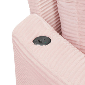 English Elm Oversized Double Chaise Lounge Sofa With Usb Ports - Cozy Pink Upholstered Loveseat For Relaxation N719S002160P-GIGA