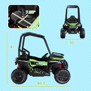 English Elm Aosom 12v Electric Kids Ride on Utv with Remote Control Suspension and Music System W2225P229347