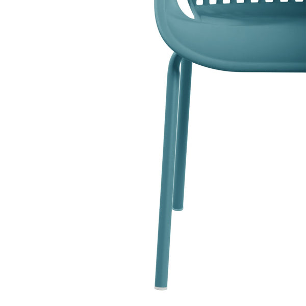 English Elm Eldred Outdoor Stackable Dining Chairs Set of 2 Uv Resistant Patio Seating Sky Blue N776P390454B