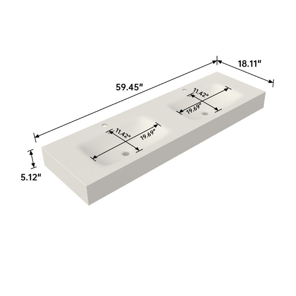 English Elm Stone Resin Rectangular Vessel Basin Sink for a Spa Inspired Bathroom Vanity T3785P355777