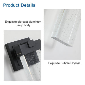 English Elm Outdoor Crystal Bubble Wall Sconces Weatherproof Aluminum Porch Entryway 2 Pack W2312P477661
