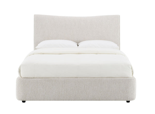 English Elm Renee Eastern King Upholstered Bed Beige Chenille Frame Padded Headboard Bedroom B2756S00013
