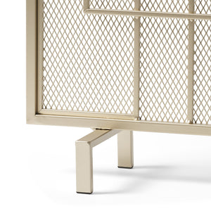 English Elm Christopher Knight Home® - FIRE Dorothy Modern Single Panel Iron Screen with Geometric Mesh Shield — Elegant Hearth Protection Gold 65178.00