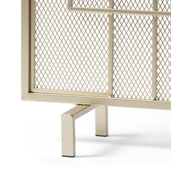 English Elm Christopher Knight Home® - FIRE Dorothy Modern Single Panel Iron Screen with Geometric Mesh Shield — Elegant Hearth Protection Gold 65178.00