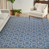 Nourison Horizon Indoor/Outdoor HOZ01 Machine Made Power-loomed Borderless Design Indoor/Outdoor Modern Outdoor Rug Denim, Denim 88% Polypropylene,12% Polyester 841491126646