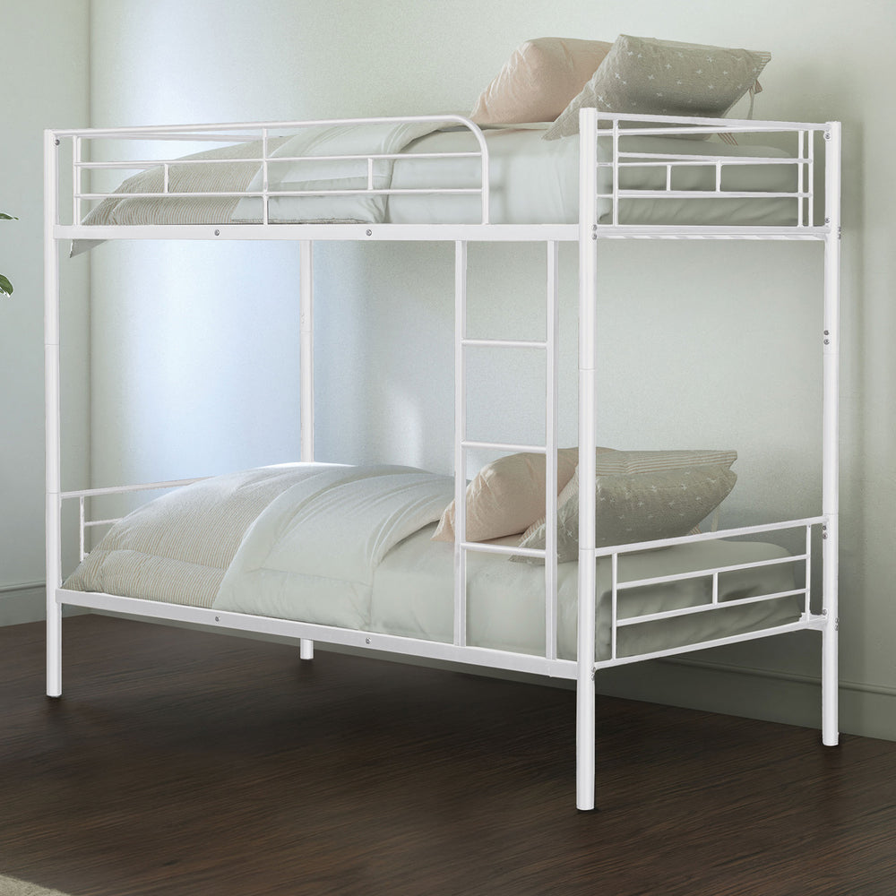 English Elm Twin Arch Slat Bunk Bed with Patented Insert & Lock Joint System — Sturdy Transitional Style, Space-Saving Design White 14 L x 80 W x 7 H B2741P348887