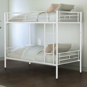 English Elm Twin Arch Slat Bunk Bed with Patented Insert & Lock Joint System — Sturdy Transitional Style, Space-Saving Design White 14 L x 80 W x 7 H B2741P348887
