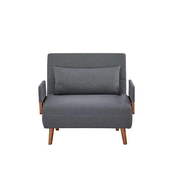 English Elm TRIO Convertible Modular Sleeper Sofa Bed with 3-Level Adjustable Backrest, Silent Hinges, Space-Saver Grey W3391S00010