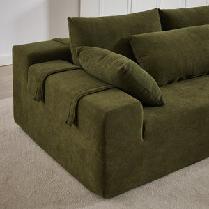 English Elm Modern Chenille Modular Sectional Sofa Set - L-Shaped Couch With 6 Pillows For Cozy Living Room Style W834S00395