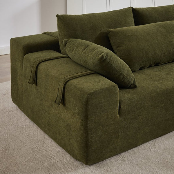 English Elm Modern Chenille Modular Sectional Sofa Set - L-Shaped Couch With 6 Pillows For Cozy Living Room Style W834S00395